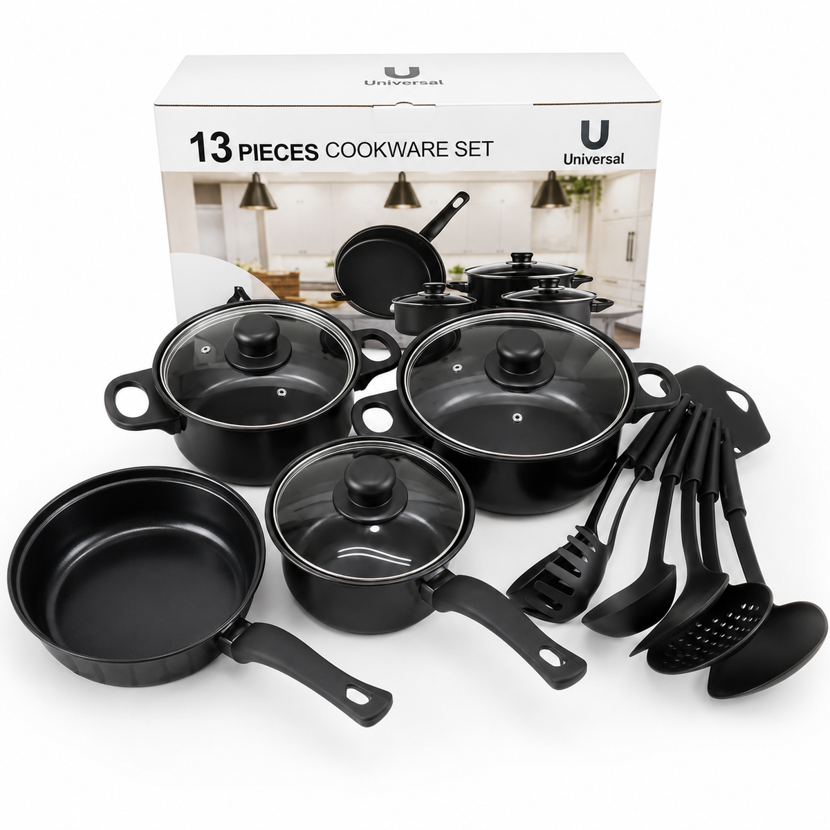 🔥 ¡LIQUIDACIÓN DE STOCK! Juego de Ollas de 13 Piezas Antiadherentes 🍲 ¡Llévalo por solo $49,90!