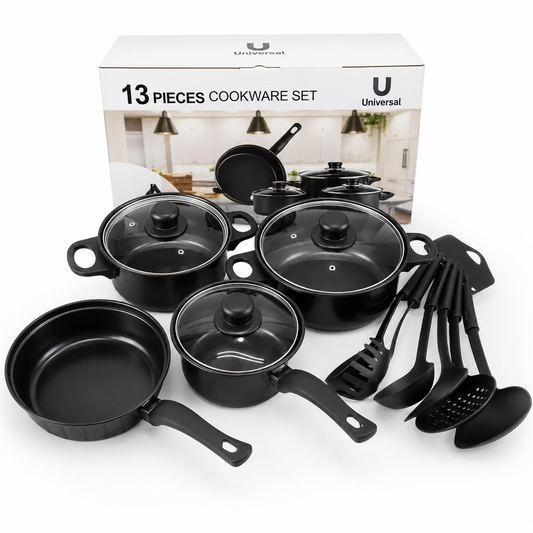🔥 ¡LIQUIDACIÓN DE STOCK! Juego de Ollas de 13 Piezas Antiadherentes 🍲 ¡Llévalo por solo $49,90!